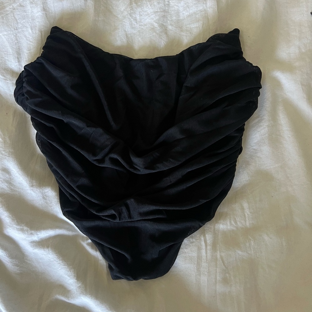 Black mesh corset top